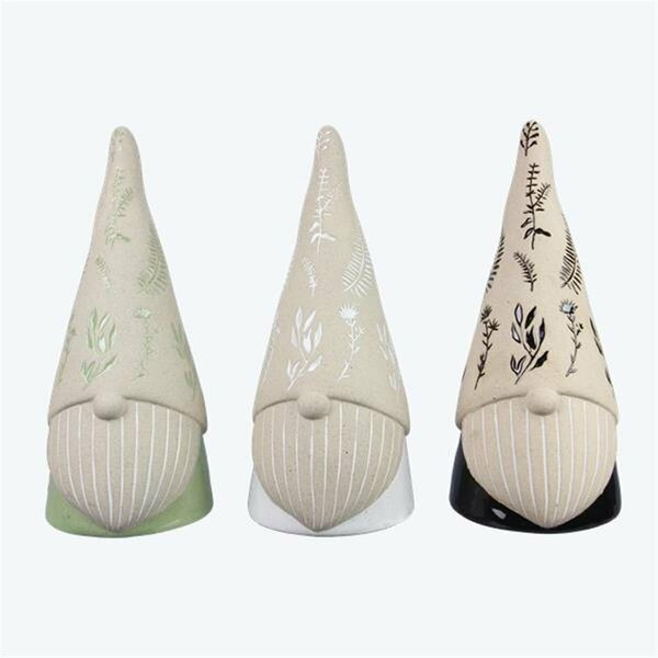 Youngs Ceramic Gnome Decor, Assorted Color - 3 Piece 71285